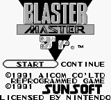 Blaster Master Jr. (Europe) Title Screen